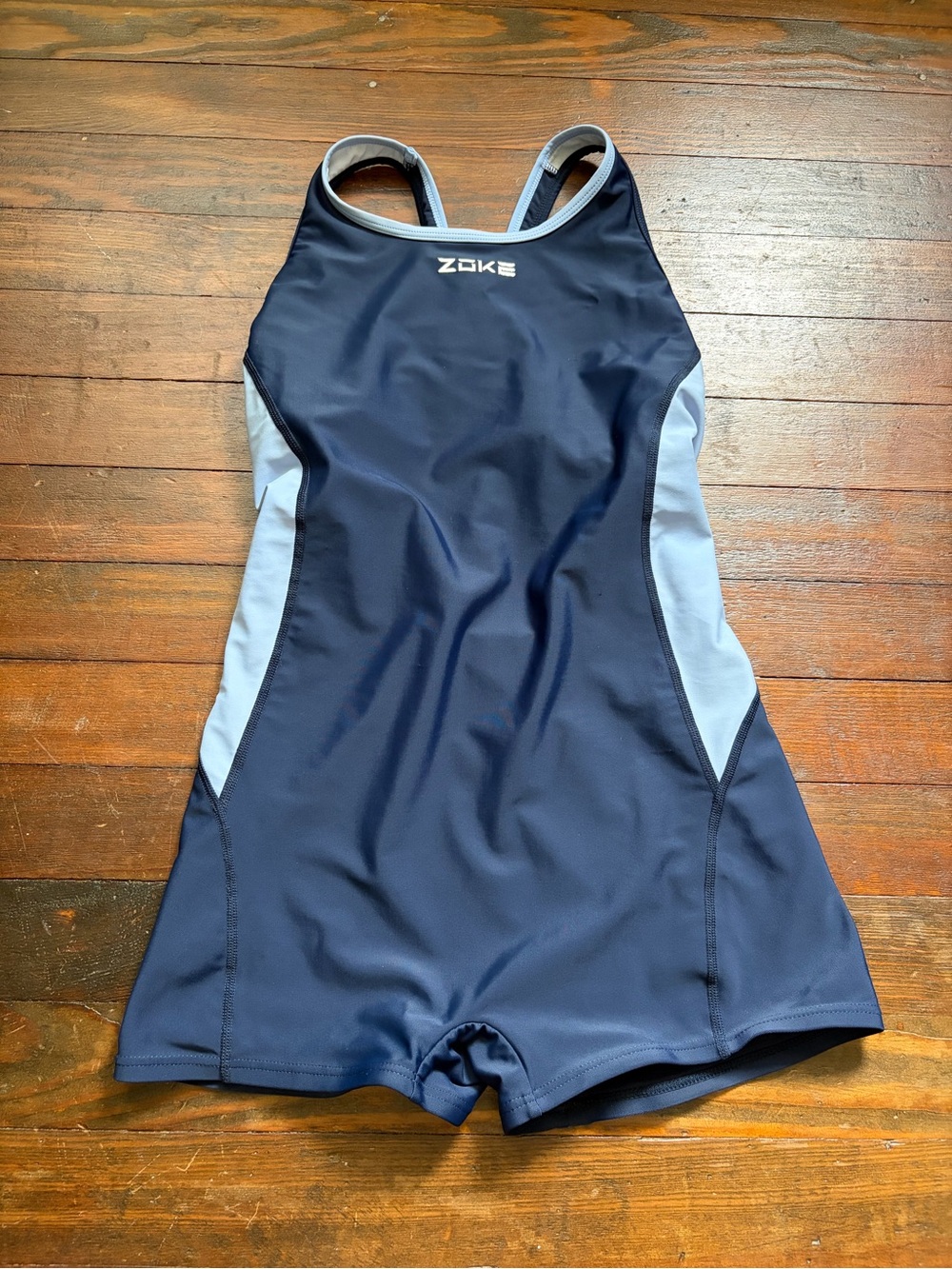 ZOKE Women’s Navy Blue Athletic One Piece Swim Romper Swimsuit XL